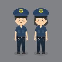 Charaktere in Polizeiuniformen vektor