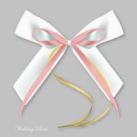 bröllop rosa vit silke rosett vektor