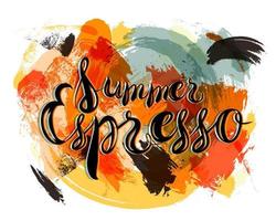 Sommer-Espresso-Schriftzug vektor