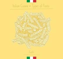 Italienisches Essen spiralförmige Nudeln, auch bekannt als Fusilli vektor