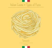 Italienisches Essen Spaghetti Chitarra alias Tonnarelle Square Pasta vektor