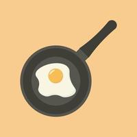 süßes spiegelei auf der pfanne. Gesundes Frühstück am Morgen mit Ei. Vektor-Illustration vektor