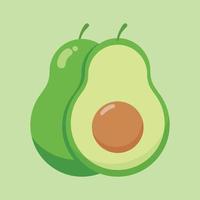 frische halbe Avocado isoliert auf weißem Hintergrund. Bio-Lebensmittel. Cartoon-Stil. Vektorillustration für Design vektor