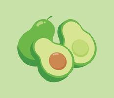 frische halbe Avocado isoliert auf weißem Hintergrund. Bio-Lebensmittel. Cartoon-Stil. Vektorillustration für Design vektor