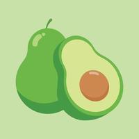 frische halbe Avocado isoliert auf weißem Hintergrund. Bio-Lebensmittel. Cartoon-Stil. Vektorillustration für Design vektor