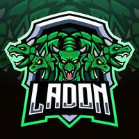 Ladon-Drachen-Maskottchen. E-Sport-Logo-Design vektor