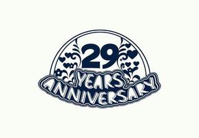 29 år årsdag logotyp och klistermärke design vektor