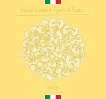 italienisches essen fliege farfalle pasta vektor