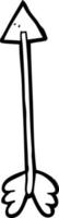 linje teckning tecknad serie pil vektor