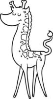 linje teckning tecknad serie giraff vektor