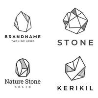 naturlig sten silhuett abstrakt logotyp kreativ mall design med översikt. logotyp för företag, företag, symbol. vektor