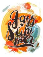 hashtag jazz sommer schriftzug auf spot hintergrund, orange und rot vektor