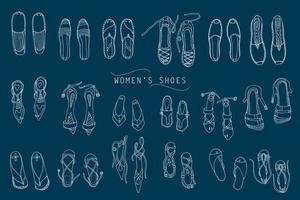 Line-Art-Schuhe für Damen vektor