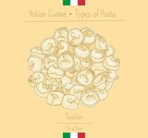 Italienische Pasta mit Füllung, auch bekannt als Tortellini vektor