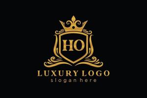 anfängliche ho-Buchstabe königliche Luxus-Logo-Vorlage in Vektorgrafiken für Restaurant, Lizenzgebühren, Boutique, Café, Hotel, heraldisch, Schmuck, Mode und andere Vektorillustrationen. vektor