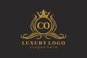 anfängliche Coletter Royal Luxury Logo-Vorlage in Vektorgrafiken für Restaurant, Lizenzgebühren, Boutique, Café, Hotel, Heraldik, Schmuck, Mode und andere Vektorillustrationen. vektor