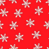 nahtlose Muster mit Schneeflocken auf rotem Hintergrund Weihnachtsmuster. Winterbild vektor