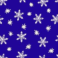 nahtlose Muster mit Schneeflocken auf blauem Hintergrund Weihnachtsmuster. Winterbild vektor
