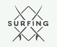 vintage surf-logo, emblem, abzeichen, etikett, marke. Internationale Surftageskarte. Grafik-Design. Vektor-Illustration. Grafik-Design. vektor