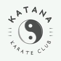 vintage karate oder martial arts logo, emblem, abzeichen, etikett und designelemente. Vektor-Illustration vektor