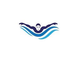Schwimmen Logo minimalistisch Sport Symbol Vektor Konzept Illustration.