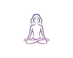 kreativ kvinna yoga och mänsklig meditation vektor illustration.