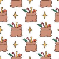 Geschenke in der Tasche Weihnachten nahtlose Muster Vektor-Illustration vektor