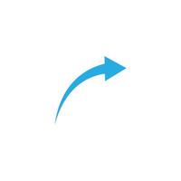 eps10 blå vektor framåt- pil abstrakt konst ikon isolerat på vit bakgrund. böjd rätt pil symbol i en enkel platt trendig modern stil för din hemsida design, logotyp, och mobil Ansökan