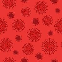 Coronavirus-Bakterien nahtloses Muster. roter viraler Erreger Gefahr einer Pandemie und bakterieller Infektion biologische Waffe mit hoher Wahrscheinlichkeit einer Epidemie mikroskopisch kleine schädliche Vektororganismen vektor