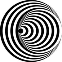 schwarz-weiße optische Täuschung konzentrische Kreise vektor
