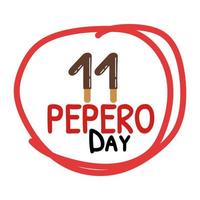 Pepero-Tageskalenderdatum-Vektorillustration lokalisiert auf Weiß vektor