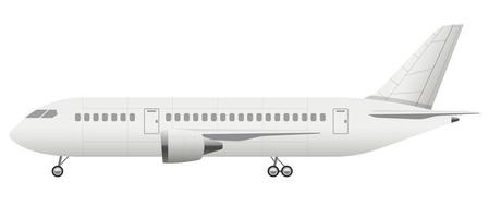 realistisches Flugzeug lokalisiert auf weißem Hintergrund vektor
