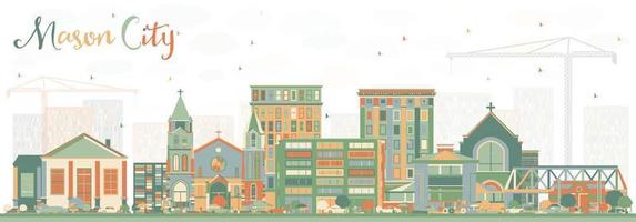 murare stad iowa horisont med Färg byggnader. vektor
