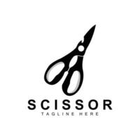 Scheren-Logo-Design, Barbershop-Rasierer-Vektor, Babershop-Scheren-Markenillustration vektor