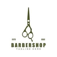 Scheren-Logo-Design, Barbershop-Rasierer-Vektor, Babershop-Scheren-Markenillustration vektor