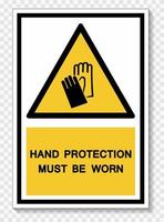 hand skydd måste vara bärs symbol tecken isolera på vit bakgrund, vektor illustration eps.10