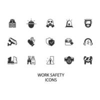 arbete säkerhet ikoner uppsättning . arbete säkerhet packa symbol vektor element för infographic webb