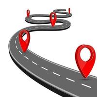 Weg Straße mit Pin Map Navigation vektor