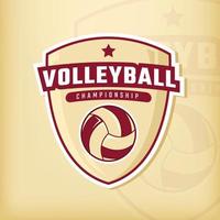vektor logotyp för volleyboll sport med skydda