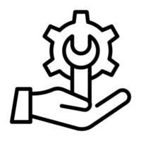 Premium-Line-Icon-Design des Schraubenschlüssels vektor