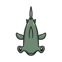 niedliche kleine Hammerhai-Cartoon-Schwimmen vektor