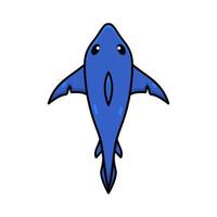 söt liten haj tecknad serie simning vektor