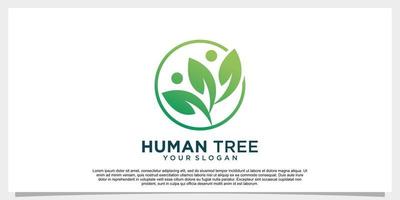 Menschliches Baum-Logo-Design einzigartiges Konzept Premium-Vektor Teil 5 vektor
