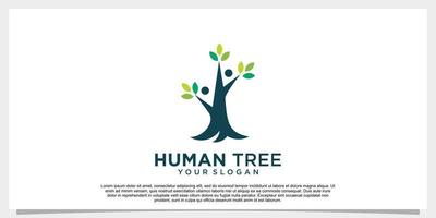 Menschliches Baum-Logo-Design einzigartiges Konzept Premium-Vektor Teil 2 vektor