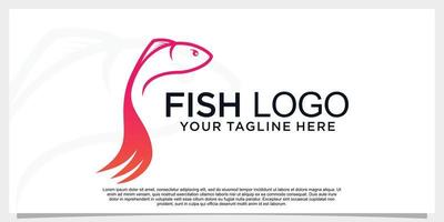 Fisch-Logo-Design einfaches Konzept einzigartiger Premium-Vektor vektor