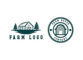Logo der Bauernhausindustrie. Scheune-Logo-Design-Vorlage. vektor