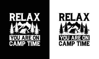 Camping-Zitat-T-Shirt-Design, Typografie vektor