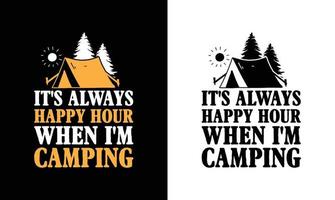 camping Citat t skjorta design, typografi vektor