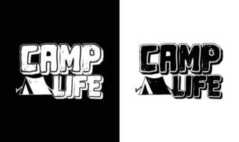 Camping-Zitat-T-Shirt-Design, Typografie vektor
