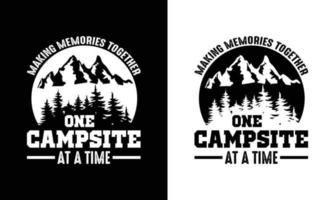 Camping-Zitat-T-Shirt-Design, Typografie vektor